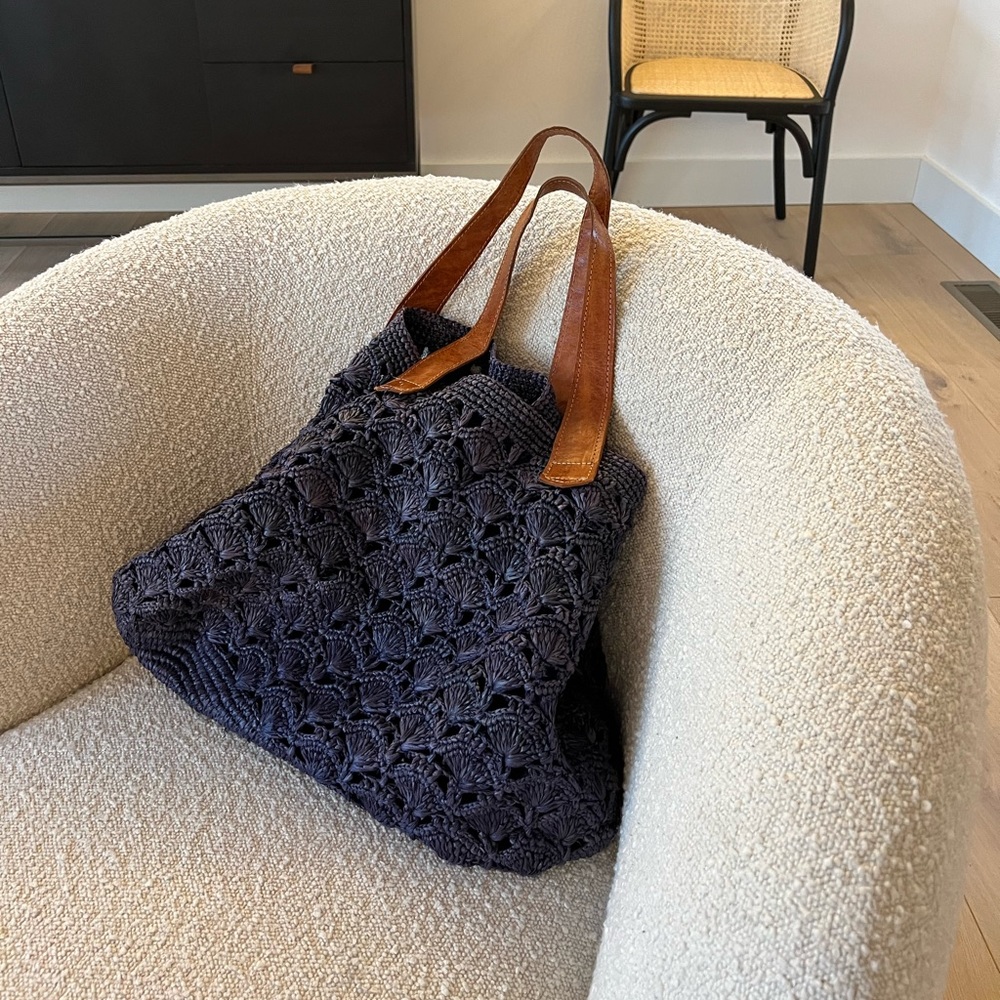 mar Y sol Woven Raffia Tote Bag